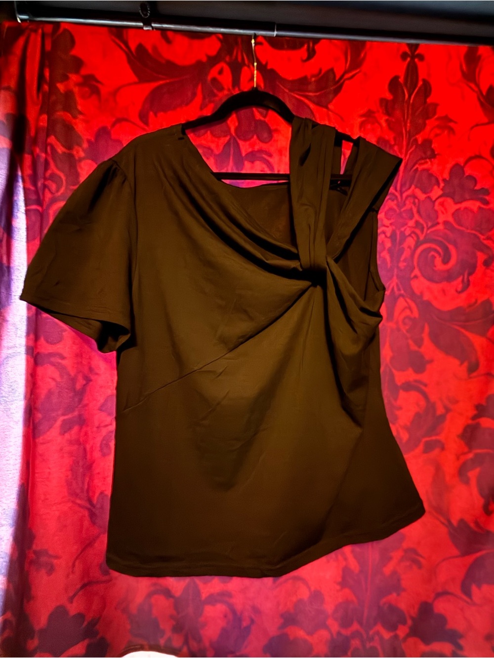 SHEIN Asymmetric Knot-Front Top